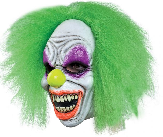 Headmask with Hair - Wild Neon Clown (Reddish)