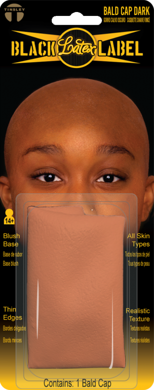 Black Label Latex Bald Caps - Dark Brown Bald Cap