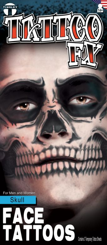 Costume Face Kits - Skull Face - 6 Pack