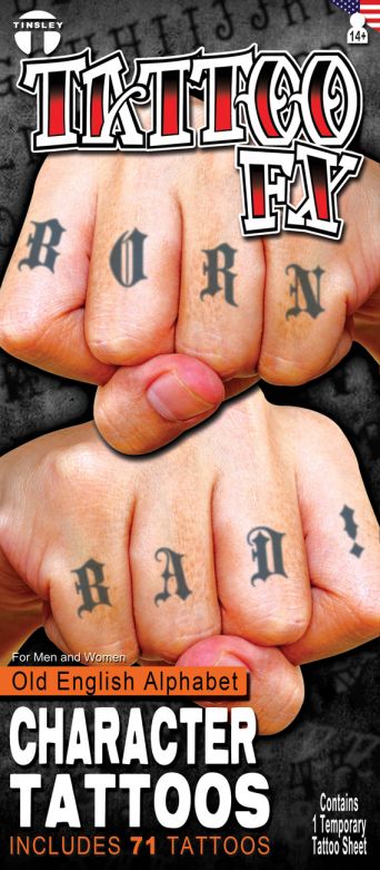 Costume Kits - Knuckles - Alphabet Old English - 6 Pack