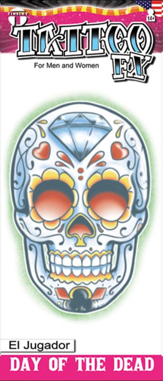 Day Of The Dead Tattoo  - El Jugador - 6 Pack