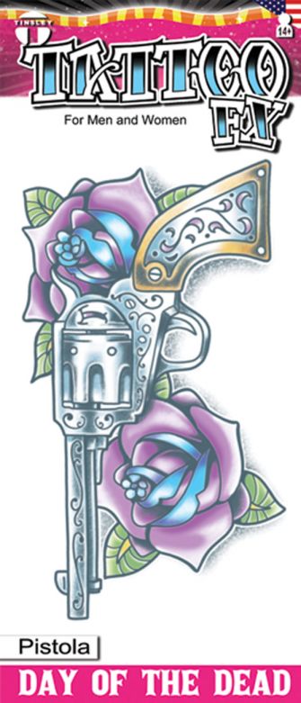 Day Of The Dead Tattoo  - Pistola - 6 Pack