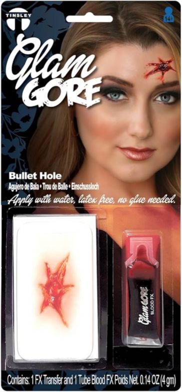 Glam Gore Transfer and Blood Sachet- Bullet Hole