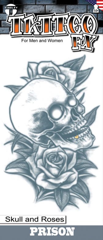 Prison Tattoos - Skull And Roses - 6 Pack