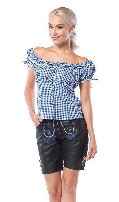 Lederhose Charlotte Kort Zwart Deluxe