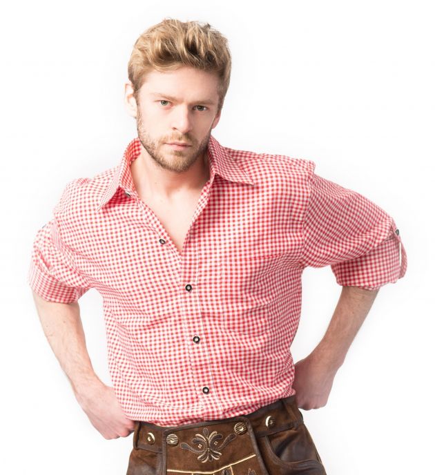 Trachtenshirt Deluxe Polycotton Red