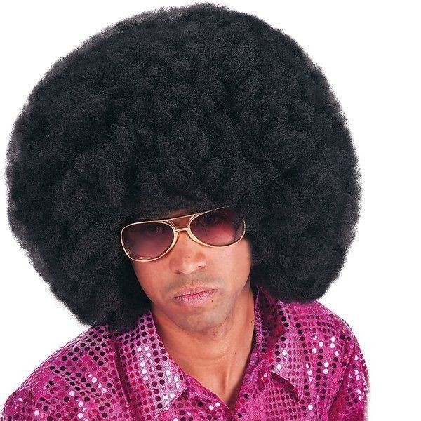 Zwarte afro pruik  (bril niet inbegrepen)
