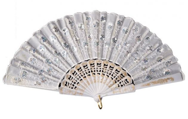 White fan with decorations