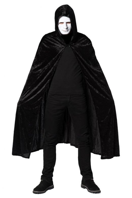 Cape met Capuchon Black Velours