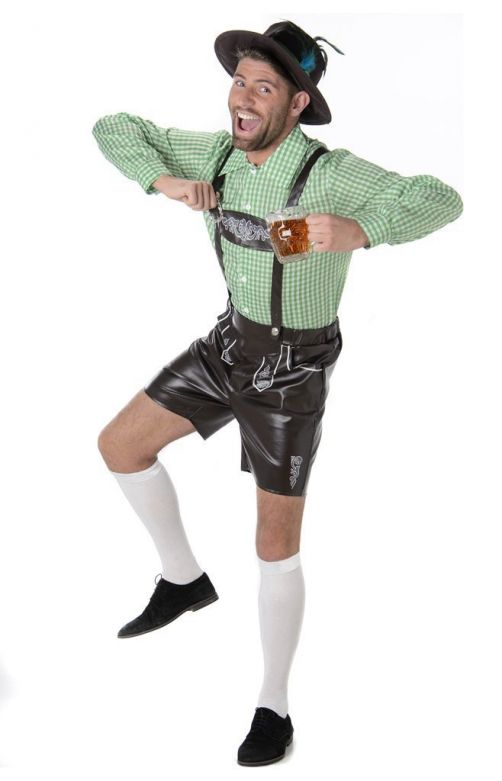 Lederhosen set: Der August - Lederhosen' shirt en hoedje