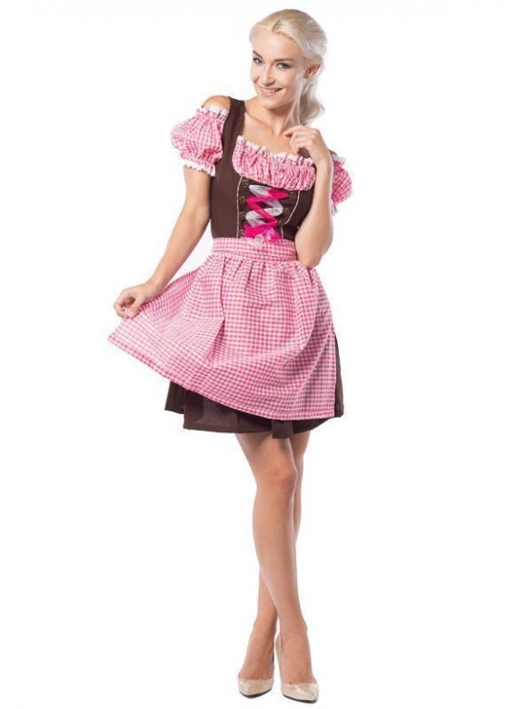 Oktoberfest Dress Anne-Ruth Pink/Brown