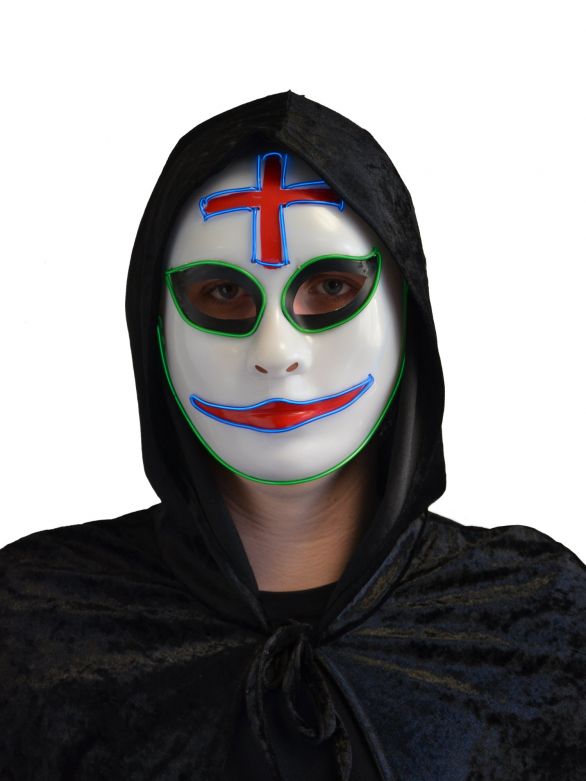 Clown Mask with Light Pvc - excl batt