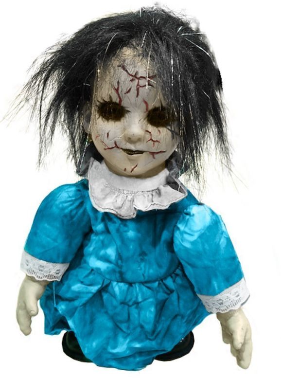 Scary Doll Moving with Light and Sound - 30 cm excl batt