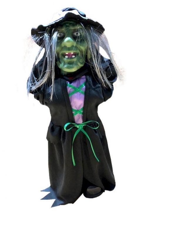 Green Witch with Lifting Head with Sound and Light - 40 cm excl batt