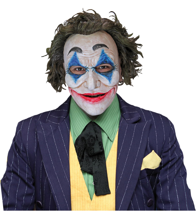 Gezichtsmasker met Haar - Crazy Jack Clown