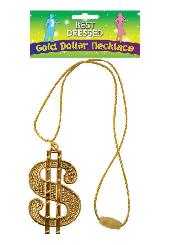 Dollar Necklace Gold (11CM with 67CM cord)
