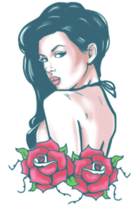 Biker Tattoos - Rose Pin Up