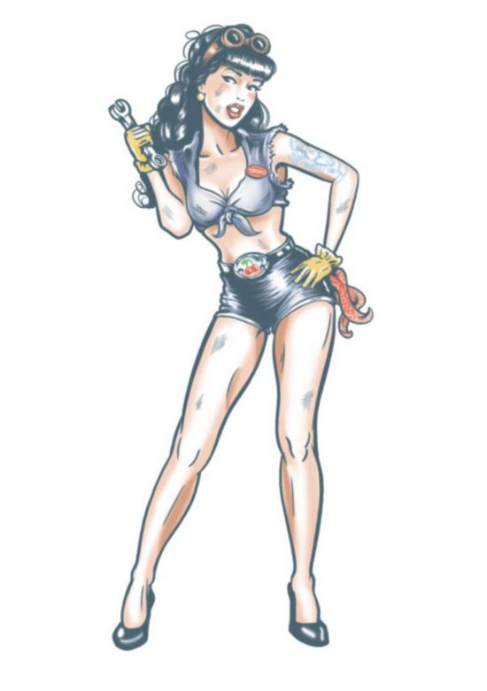 Pin Up Tattoos - Mechanic Pin Up