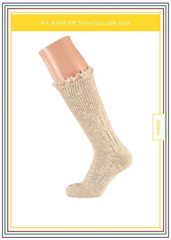 Tiroler Socks with Lace Beige