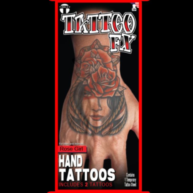 Hand Tattoo FX - Rose Girl - 6 Pack