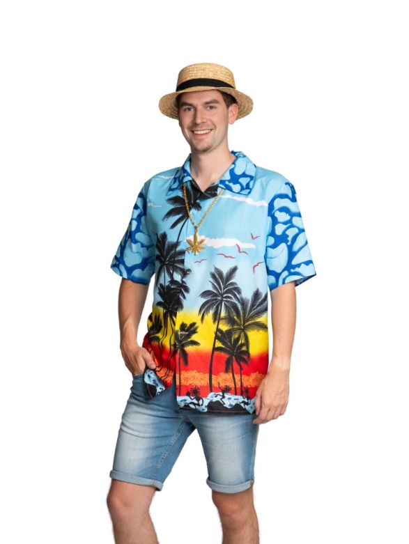 Hawai Shirt Paradise Blauw