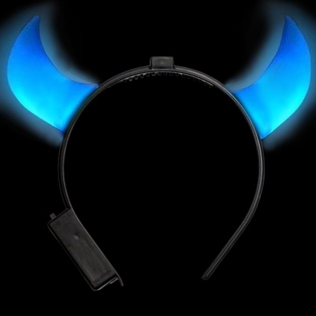 Duivelsdiadeem met Licht Blauw incl Batterijen - 6 Pack